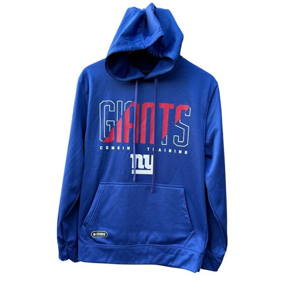 New York Giants NFL Combine Authentic blue hoodie sweatshirt Men's Size Small - Picture 1 of 5